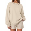 image:imageANRABESS Womens Oversized Sweatshirts Hoodies Crewneck Fleece Pullover Sweaters 2026 Fall Outfits Teen Girls Winter Clothes Almond Large Apricot