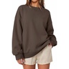 image:imageANRABESS Womens Oversized Sweatshirts Hoodies Crewneck Fleece Pullover Sweaters 2026 Fall Outfits Teen Girls Winter Clothes Brown Small