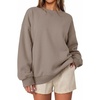 image:imageANRABESS Womens Oversized Sweatshirts Hoodies Crewneck Fleece Pullover Sweaters 2026 Fall Outfits Teen Girls Winter Clothes Coffee grey XLarge