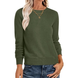 image:imageANRABESS Sweaters for Women Long Sleeve Lightweight Crewneck Soft Basic Knit Loose Fit Pullover Top 2026 Fall Trendy OutfitsArmy Green