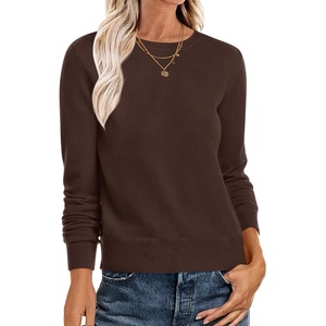 image:imageANRABESS Sweaters for Women Long Sleeve Lightweight Crewneck Soft Basic Knit Loose Fit Pullover Top 2026 Fall Trendy OutfitsCoffee