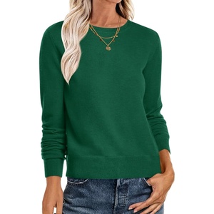 image:imageANRABESS Sweaters for Women Long Sleeve Lightweight Crewneck Soft Basic Knit Loose Fit Pullover Top 2026 Fall Trendy OutfitsForest Green