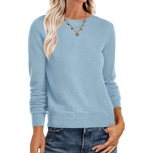 image:imageANRABESS Sweaters for Women Long Sleeve Lightweight Crewneck Soft Basic Knit Loose Fit Pullover Top 2026 Fall Trendy OutfitsLight Blue
