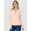 image:imageANRABESS Fall Sweaters for Women Cable Knit Henley V Neck  Long Sleeve Pullover Sweater Tops Half Button Cozy Lightweight Dressy Cute Classic Business Casual Work Winter ClothingParchment