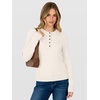 image:imageANRABESS Fall Sweaters for Women Cable Knit Henley V Neck  Long Sleeve Pullover Sweater Tops Half Button Cozy Lightweight Dressy Cute Classic Business Casual Work Winter ClothingWhite