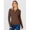 image:imageANRABESS Fall Sweaters for Women Cable Knit Henley V Neck  Long Sleeve Pullover Sweater Tops Half Button Cozy Lightweight Dressy Cute Classic Business Casual Work Winter ClothingBrown