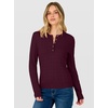image:imageANRABESS Fall Sweaters for Women Cable Knit Henley V Neck  Long Sleeve Pullover Sweater Tops Half Button Cozy Lightweight Dressy Cute Classic Business Casual Work Winter ClothingWine Red
