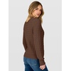 image:imageANRABESS Fall Sweaters for Women Cable Knit Henley V Neck  Long Sleeve Pullover Sweater Tops Half Button Cozy Lightweight Dressy Cute Classic Business Casual Work Winter ClothingBrown