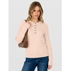 image:imageANRABESS Fall Sweaters for Women Cable Knit Henley V Neck  Long Sleeve Pullover Sweater Tops Half Button Cozy Lightweight Dressy Cute Classic Business Casual Work Winter ClothingParchment