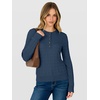 image:imageANRABESS Fall Sweaters for Women Cable Knit Henley V Neck  Long Sleeve Pullover Sweater Tops Half Button Cozy Lightweight Dressy Cute Classic Business Casual Work Winter ClothingDeep Blue