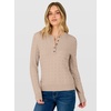 image:imageANRABESS Fall Sweaters for Women Cable Knit Henley V Neck  Long Sleeve Pullover Sweater Tops Half Button Cozy Lightweight Dressy Cute Classic Business Casual Work Winter ClothingLight Khaki