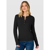 image:imageANRABESS Fall Sweaters for Women Cable Knit Henley V Neck  Long Sleeve Pullover Sweater Tops Half Button Cozy Lightweight Dressy Cute Classic Business Casual Work Winter ClothingBlack