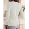 image:imageANRABESS Long Sleeve Shirts for Women Slim Fit Top  Crew Neck Lightweight SweatersCozy Knit PulloverFall OutfitsCasual Basic TeeOffice Travel Winter Layering ClothingWhite