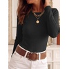 image:imageANRABESS Long Sleeve Shirts for Women Slim Fit Top  Crew Neck Lightweight SweatersCozy Knit PulloverFall OutfitsCasual Basic TeeOffice Travel Winter Layering ClothingBlack