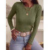image:imageANRABESS Long Sleeve Shirts for Women Slim Fit Top  Crew Neck Lightweight SweatersCozy Knit PulloverFall OutfitsCasual Basic TeeOffice Travel Winter Layering ClothingArmy Green