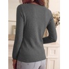 image:imageANRABESS Long Sleeve Shirts for Women Slim Fit Top  Crew Neck Lightweight SweatersCozy Knit PulloverFall OutfitsCasual Basic TeeOffice Travel Winter Layering ClothingDeep Grey