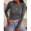 image:imageANRABESS Long Sleeve Shirts for Women Slim Fit Top  Crew Neck Lightweight SweatersCozy Knit PulloverFall OutfitsCasual Basic TeeOffice Travel Winter Layering ClothingDeep Grey