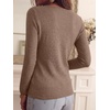 image:imageANRABESS Long Sleeve Shirts for Women Slim Fit Top  Crew Neck Lightweight SweatersCozy Knit PulloverFall OutfitsCasual Basic TeeOffice Travel Winter Layering ClothingBrown