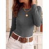 image:imageANRABESS Long Sleeve Shirts for Women Slim Fit Top  Crew Neck Lightweight SweatersCozy Knit PulloverFall OutfitsCasual Basic TeeOffice Travel Winter Layering ClothingDeep Grey