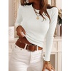 image:imageANRABESS Long Sleeve Shirts for Women Slim Fit Top  Crew Neck Lightweight SweatersCozy Knit PulloverFall OutfitsCasual Basic TeeOffice Travel Winter Layering ClothingWhite
