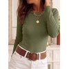 image:imageANRABESS Long Sleeve Shirts for Women Slim Fit Top  Crew Neck Lightweight SweatersCozy Knit PulloverFall OutfitsCasual Basic TeeOffice Travel Winter Layering ClothingArmy Green