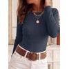image:imageANRABESS Long Sleeve Shirts for Women Slim Fit Top  Crew Neck Lightweight SweatersCozy Knit PulloverFall OutfitsCasual Basic TeeOffice Travel Winter Layering ClothingNavy Blue