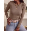 image:imageANRABESS Long Sleeve Shirts for Women Slim Fit Top  Crew Neck Lightweight SweatersCozy Knit PulloverFall OutfitsCasual Basic TeeOffice Travel Winter Layering ClothingBrown