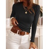 image:imageANRABESS Long Sleeve Shirts for Women Slim Fit Top  Crew Neck Lightweight SweatersCozy Knit PulloverFall OutfitsCasual Basic TeeOffice Travel Winter Layering ClothingBlack