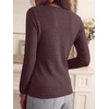 image:imageANRABESS Long Sleeve Shirts for Women Slim Fit Top  Crew Neck Lightweight SweatersCozy Knit PulloverFall OutfitsCasual Basic TeeOffice Travel Winter Layering ClothingDark Red