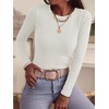 image:imageANRABESS Long Sleeve Shirts for Women Slim Fit Top  Crew Neck Lightweight SweatersCozy Knit PulloverFall OutfitsCasual Basic TeeOffice Travel Winter Layering ClothingWhite