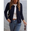 image:imageANRABESS Women Lightweight Button Down Cardigan Sweaters  Long Sleeve Crew Neck Scalloped TrimSummer Soft Knit Work Business Casual Outfits 2026 Fall Trendy Travel OutingsNavy Blue