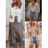 image:imageANRABESS Women Lightweight Button Down Cardigan Sweaters  Long Sleeve Crew Neck Scalloped TrimSummer Soft Knit Work Business Casual Outfits 2026 Fall Trendy Travel OutingsWhite