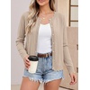 image:imageANRABESS Women Lightweight Button Down Cardigan Sweaters  Long Sleeve Crew Neck Scalloped TrimSummer Soft Knit Work Business Casual Outfits 2026 Fall Trendy Travel OutingsAlmond