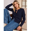 image:imageANRABESS Women Lightweight Button Down Cardigan Sweaters  Long Sleeve Crew Neck Scalloped TrimSummer Soft Knit Work Business Casual Outfits 2026 Fall Trendy Travel OutingsNavy Blue