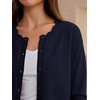 image:imageANRABESS Women Lightweight Button Down Cardigan Sweaters  Long Sleeve Crew Neck Scalloped TrimSummer Soft Knit Work Business Casual Outfits 2026 Fall Trendy Travel OutingsNavy Blue