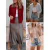 image:imageANRABESS Women Lightweight Button Down Cardigan Sweaters  Long Sleeve Crew Neck Scalloped TrimSummer Soft Knit Work Business Casual Outfits 2026 Fall Trendy Travel OutingsRed