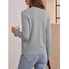 image:imageANRABESS Women Lightweight Button Down Cardigan Sweaters  Long Sleeve Crew Neck Scalloped TrimSummer Soft Knit Work Business Casual Outfits 2026 Fall Trendy Travel OutingsGrey