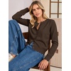 image:imageANRABESS Women Lightweight Button Down Cardigan Sweaters  Long Sleeve Crew Neck Scalloped TrimSummer Soft Knit Work Business Casual Outfits 2026 Fall Trendy Travel OutingsBrown