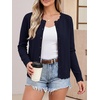 image:imageANRABESS Women Lightweight Button Down Cardigan Sweaters  Long Sleeve Crew Neck Scalloped TrimSummer Soft Knit Work Business Casual Outfits 2026 Fall Trendy Travel OutingsNavy Blue