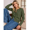 image:imageANRABESS Women Lightweight Button Down Cardigan Sweaters  Long Sleeve Crew Neck Scalloped TrimSummer Soft Knit Work Business Casual Outfits 2026 Fall Trendy Travel OutingsArmy Green