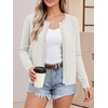 image:imageANRABESS Women Lightweight Button Down Cardigan Sweaters  Long Sleeve Crew Neck Scalloped TrimSummer Soft Knit Work Business Casual Outfits 2026 Fall Trendy Travel OutingsWhite