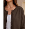 image:imageANRABESS Women Lightweight Button Down Cardigan Sweaters  Long Sleeve Crew Neck Scalloped TrimSummer Soft Knit Work Business Casual Outfits 2026 Fall Trendy Travel OutingsBrown