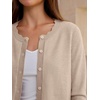 image:imageANRABESS Women Lightweight Button Down Cardigan Sweaters  Long Sleeve Crew Neck Scalloped TrimSummer Soft Knit Work Business Casual Outfits 2026 Fall Trendy Travel OutingsAlmond
