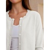 image:imageANRABESS Women Lightweight Button Down Cardigan Sweaters  Long Sleeve Crew Neck Scalloped TrimSummer Soft Knit Work Business Casual Outfits 2026 Fall Trendy Travel OutingsWhite