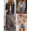 image:imageANRABESS Women Lightweight Button Down Cardigan Sweaters  Long Sleeve Crew Neck Scalloped TrimSummer Soft Knit Work Business Casual Outfits 2026 Fall Trendy Travel OutingsBrown