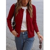 image:imageANRABESS Women Lightweight Button Down Cardigan Sweaters  Long Sleeve Crew Neck Scalloped TrimSummer Soft Knit Work Business Casual Outfits 2026 Fall Trendy Travel OutingsRed