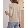 image:imageANRABESS Women Lightweight Button Down Cardigan Sweaters  Long Sleeve Crew Neck Scalloped TrimSummer Soft Knit Work Business Casual Outfits 2026 Fall Trendy Travel OutingsAlmond