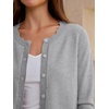 image:imageANRABESS Women Lightweight Button Down Cardigan Sweaters  Long Sleeve Crew Neck Scalloped TrimSummer Soft Knit Work Business Casual Outfits 2026 Fall Trendy Travel OutingsGrey