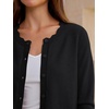 image:imageANRABESS Women Lightweight Button Down Cardigan Sweaters  Long Sleeve Crew Neck Scalloped TrimSummer Soft Knit Work Business Casual Outfits 2026 Fall Trendy Travel OutingsBlack