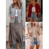 image:imageANRABESS Women Lightweight Button Down Cardigan Sweaters  Long Sleeve Crew Neck Scalloped TrimSummer Soft Knit Work Business Casual Outfits 2026 Fall Trendy Travel OutingsGrey